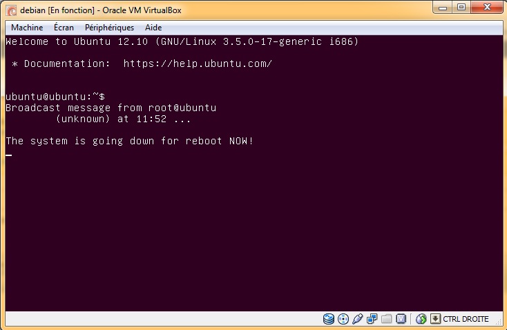 Reboot Ubuntu