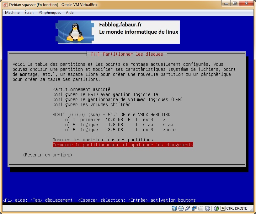 Partitionnement disque dur Debian 6