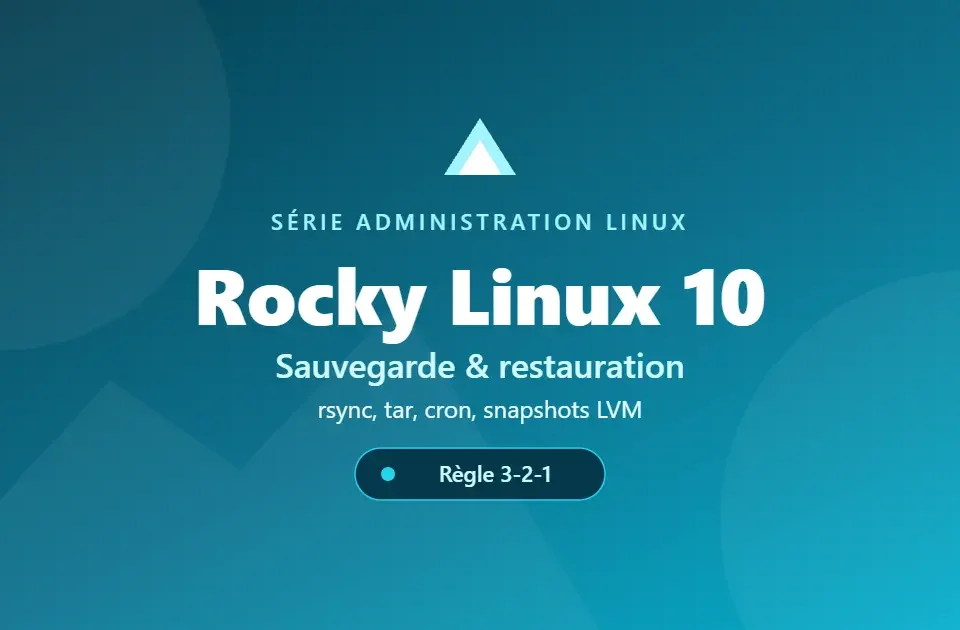 Sauvegarde Rocky Linux 10 — rsync, tar et snapshots LVM
