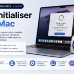 Réinitialiser un Mac — icône ordinateur portable avec flèche de réinitialisation