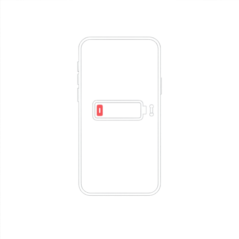 Batterie iPhone se décharge rapidement — icône iPhone et jauge de batterie